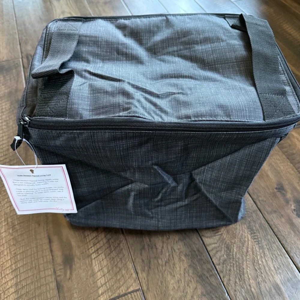 Gray Insulated Lunch Cooler Bag - Compact Carry Tote